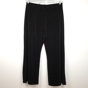 Dex Wide Leg Pants Women's Plus Size 3X Black Ribbed Textured Stretch Comfort